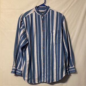 American Weekend Blue and White Striped Men's Shirt. 100% cotton